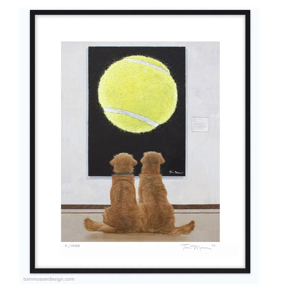 Introducing  "Two Dark Golden Retrievers at the Museum" Dog Wall Art