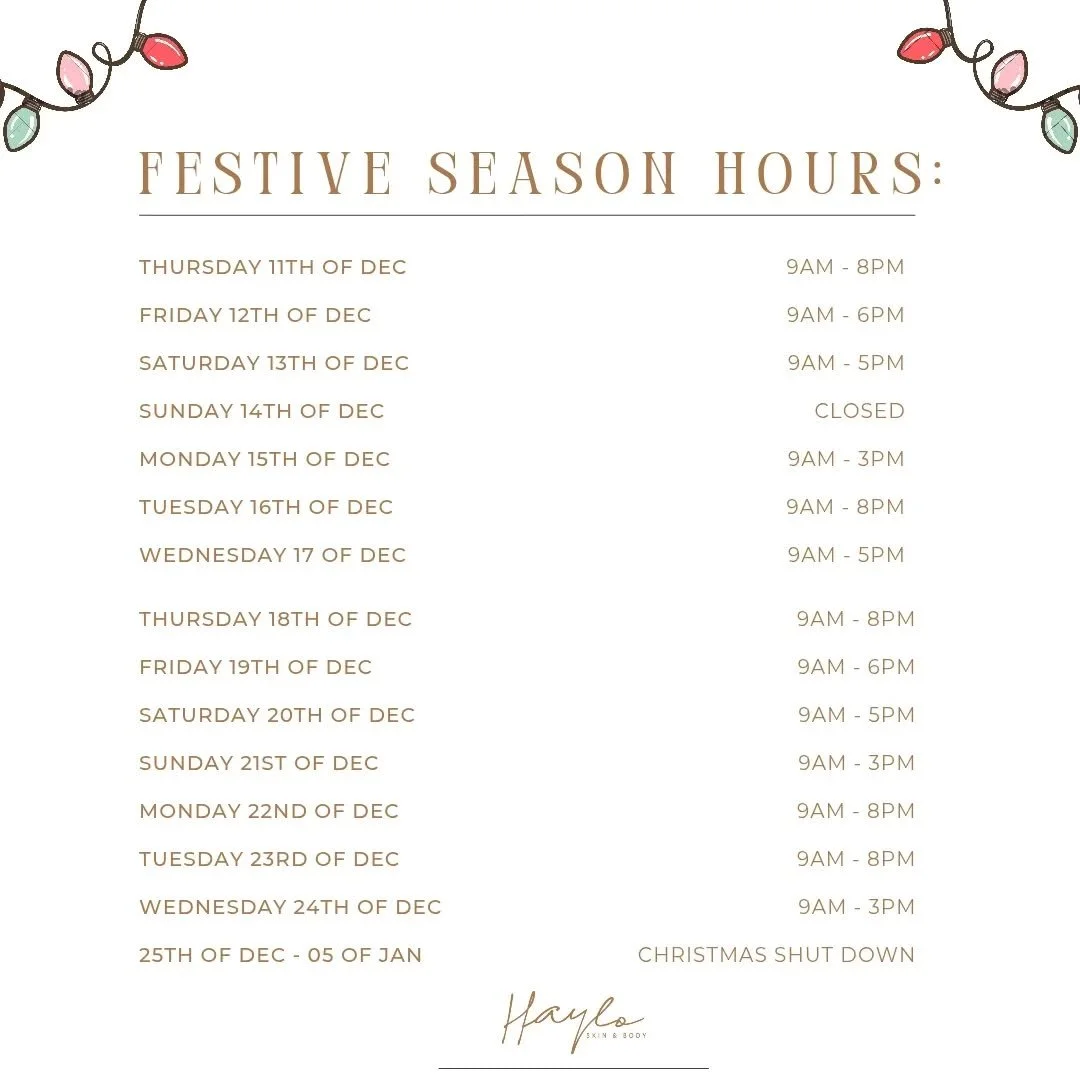 Our festive season hours are here ✨🎄

If you&rsquo;re needing a pre-Christmas glow-up, last-minute appointment, or a little calm before the holidays &mdash; we&rsquo;re here for you.

Save this post so you don&rsquo;t miss our extended hours 🤎

Kno