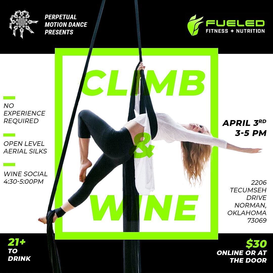 Fueled is partnering with @caitlinjane7 &amp; @clairerengelman from Perpetual Motion Dance to offer a FUN experience for anyone interested. Learn some cool aerial skills then relax &amp; enjoy some vino. 

Space is limited! Email us to sign up
📧 fue