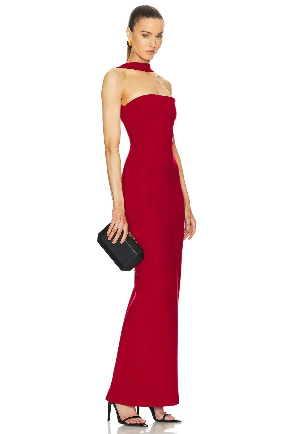 elsa hosk red dress Elsa Hosk Helsa Sheer Deep V Long Maxi Dress