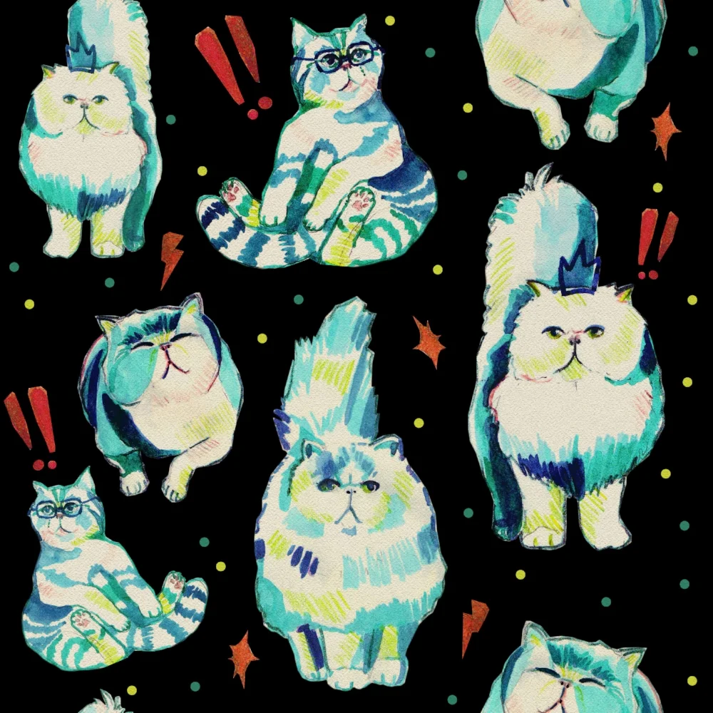 Crazy cat lady pattern by Anca Pora