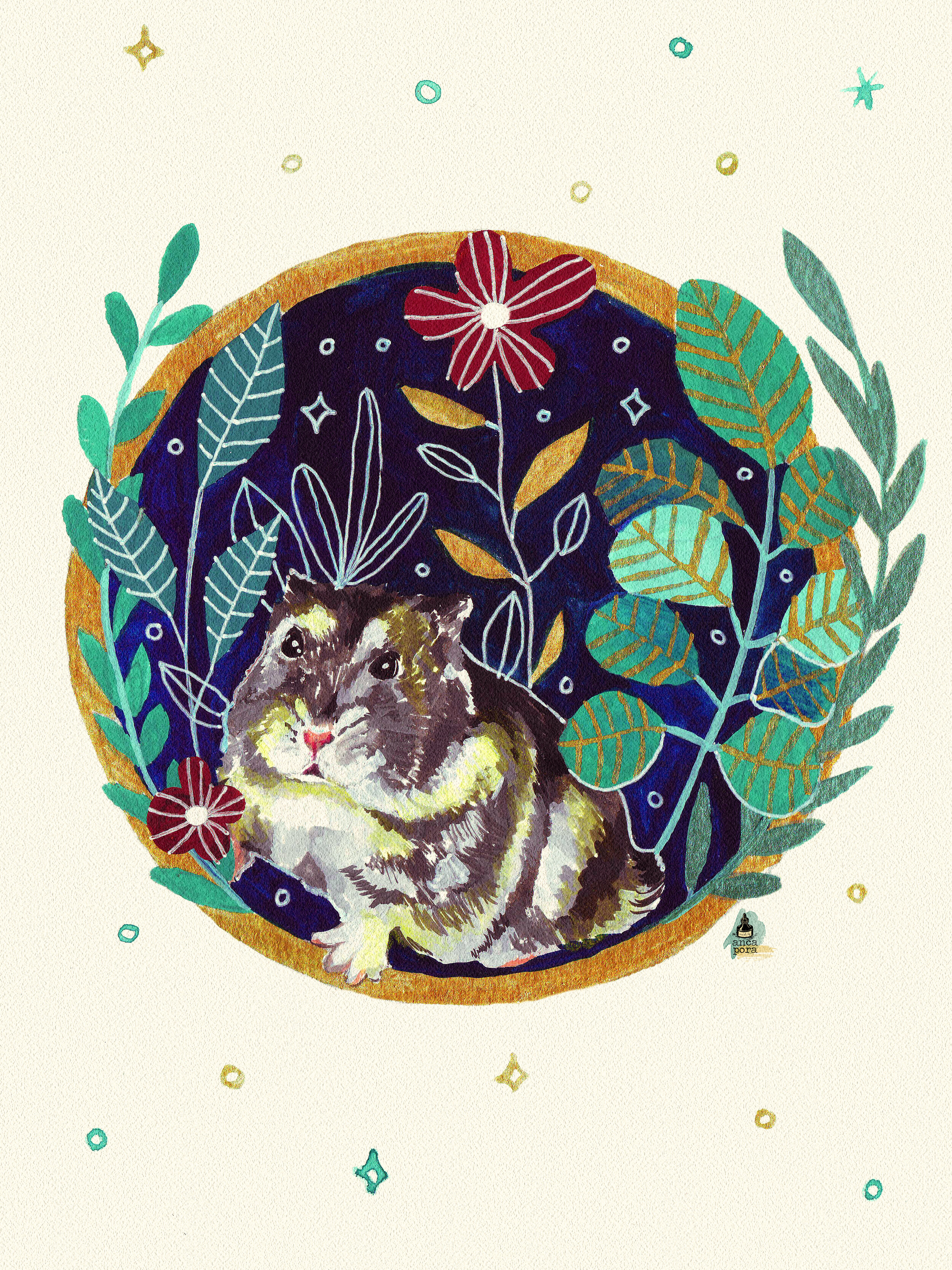 Hamster Pet Portrait by Anca Pora