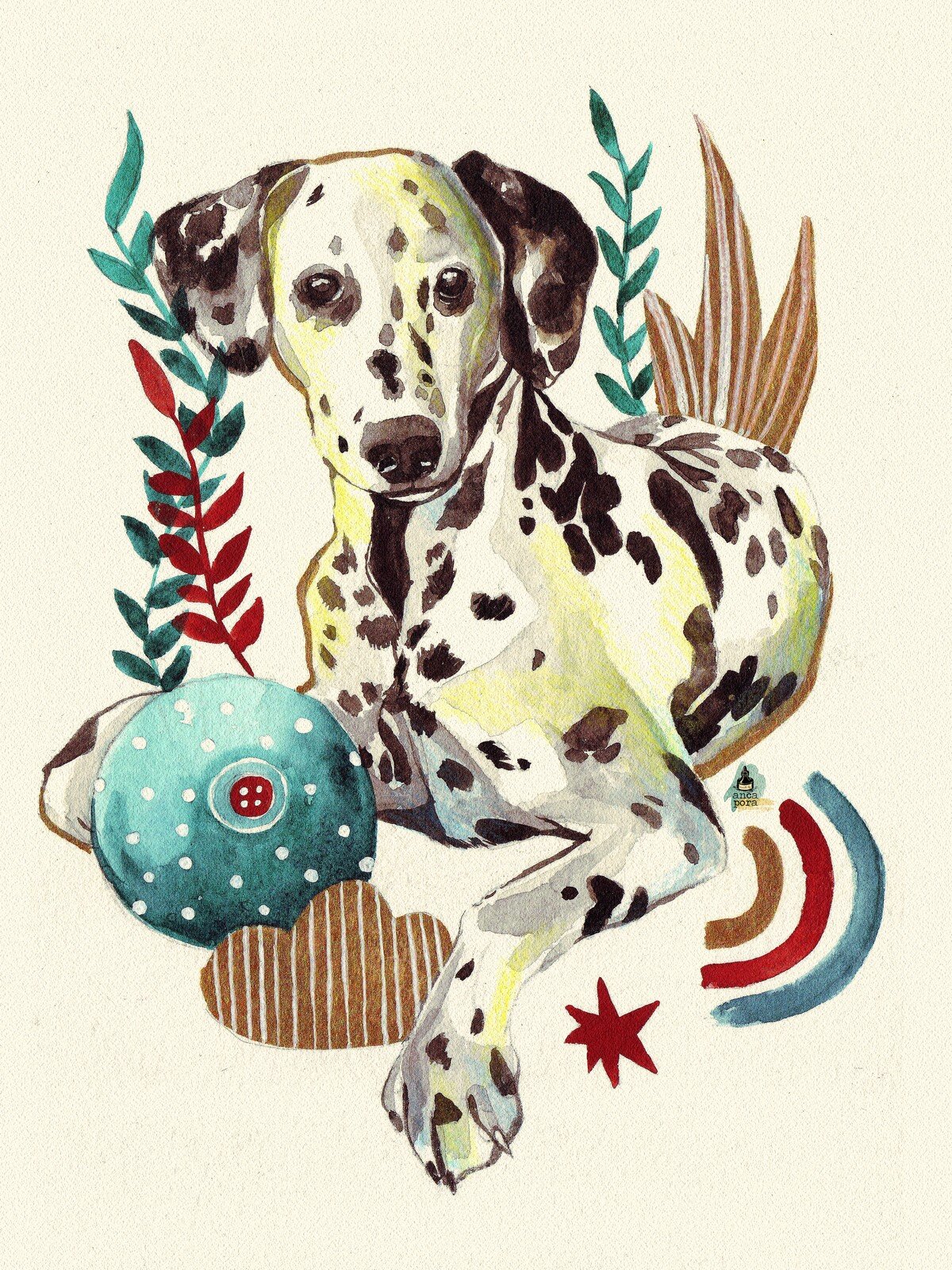 Dalmatian Pet Portrait by Anca Pora