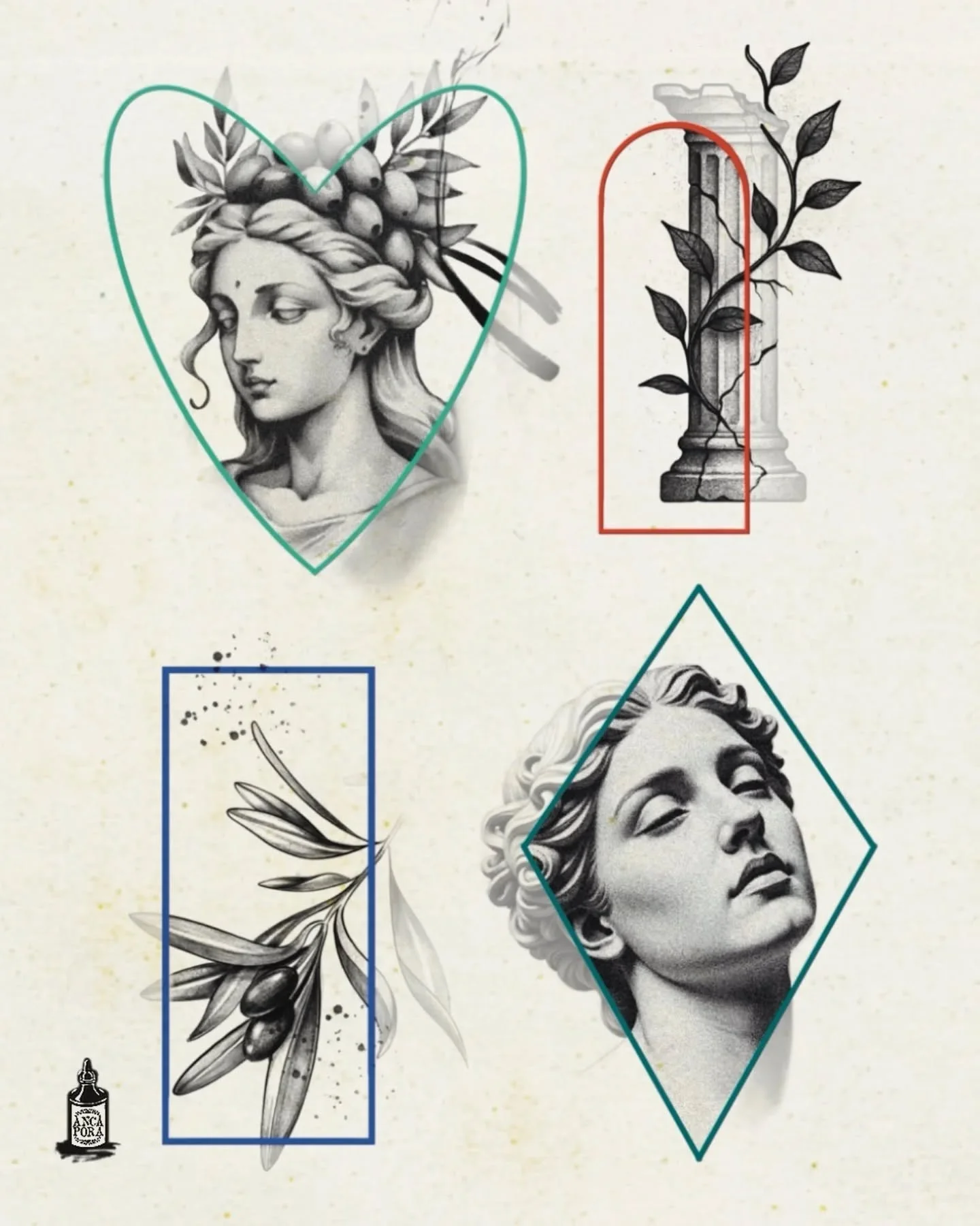 Last flash sheet of 2025 ❤️. Inspired by Greece,each design is available as a tattoo design. Prices are a bit discounted as the design is ready to go. I would love to work in this style in the future so if you resonate with any of the designs feel fr