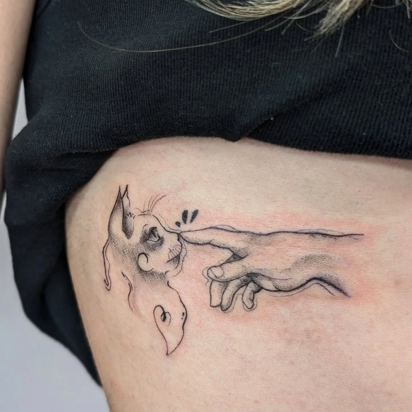 I am so happy I got to tattoo this flash design 💕. It has been on my wishlist for a very long time. Still have plenty of flash tattoo designs I would love to tattoo in 2026. Drop a DM if you're interested 🫶
.
.
#tattoo #cattattoo #tattooartist #tar