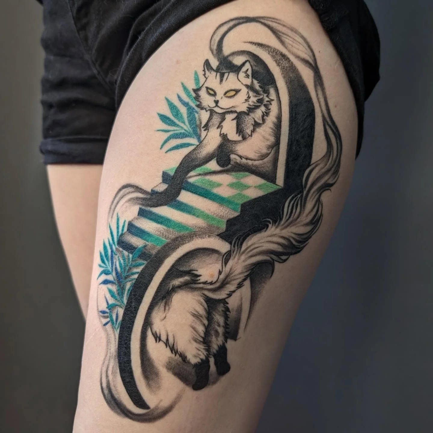 Healed piece I did for @tattoofestiasi at the Avante garde category. One of my favorite tattoos I have done this year and it healed flawlessly. I would love to be able to do more projects like this in the future so if this style appeals to you feel f