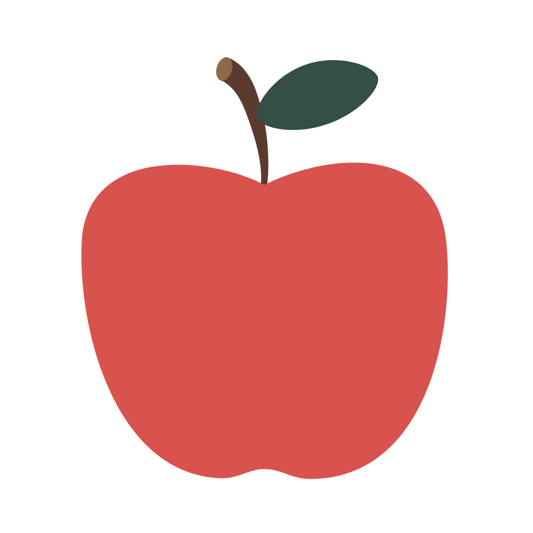 æble i mundrette stykker