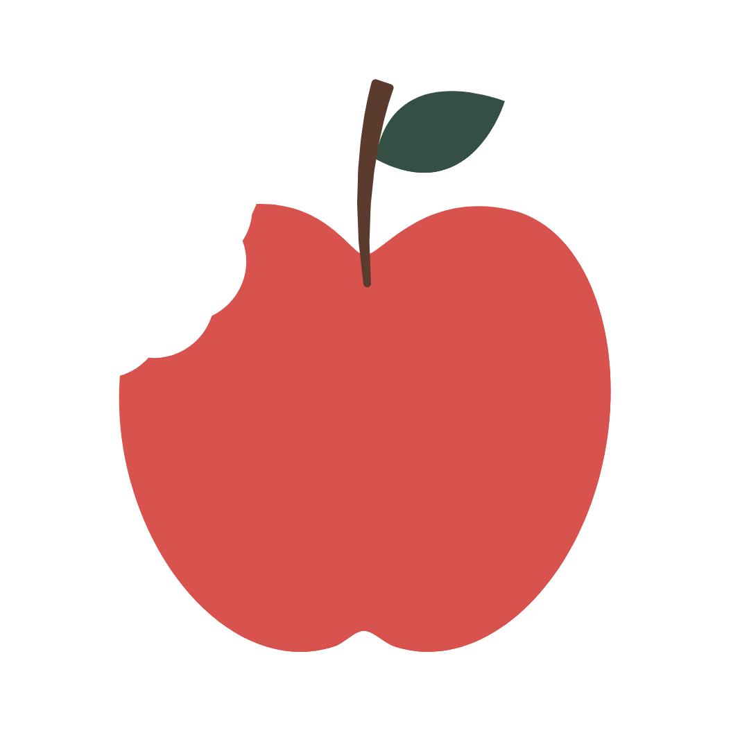 æble i mundrette stykker