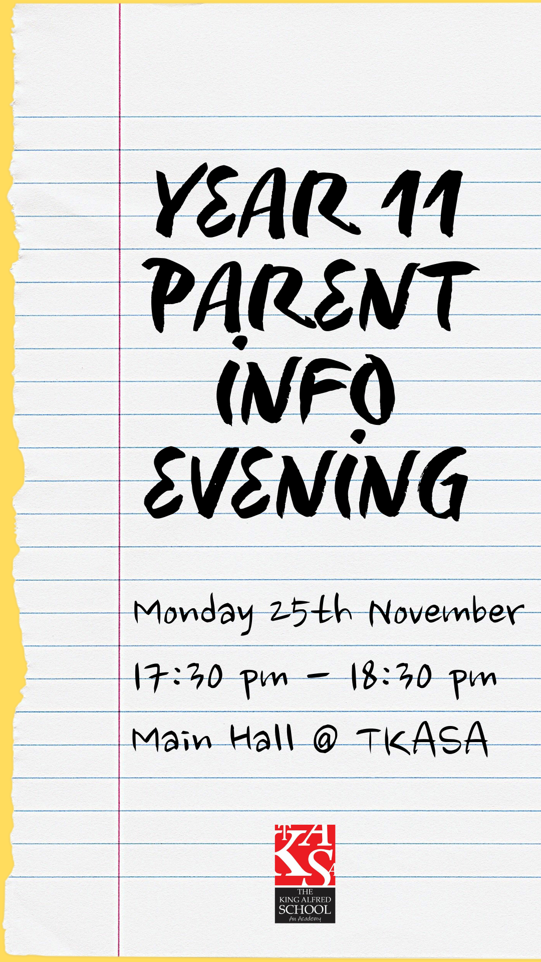 Year 11 Parent Information Evening - 25th November 2024