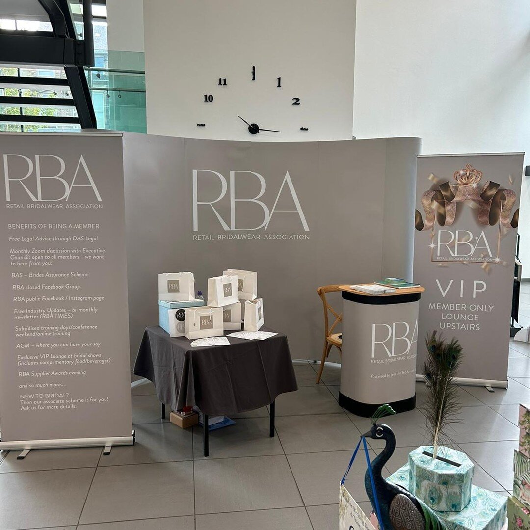 All set up for the Retail Bridalwear Association stand at #bridalweekofficial! We were so happy to once again design and produce all the banners, bags and leaflets for this amazing event! 😁