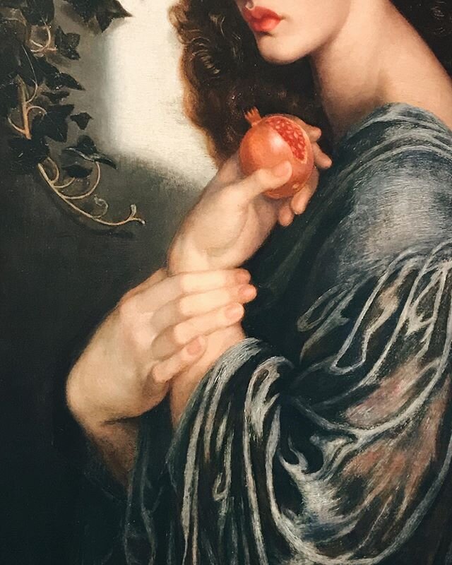 Dante Gabriel Rossetti - &lsquo;Proserpine&rsquo;, 1874
.
Proserpine (still not sure how that&rsquo;s pronounced!) is the Roman equivalent of Persephone, a myth that represents the changing seasons. She was abducted and, thanks to a cheeky pomegranat