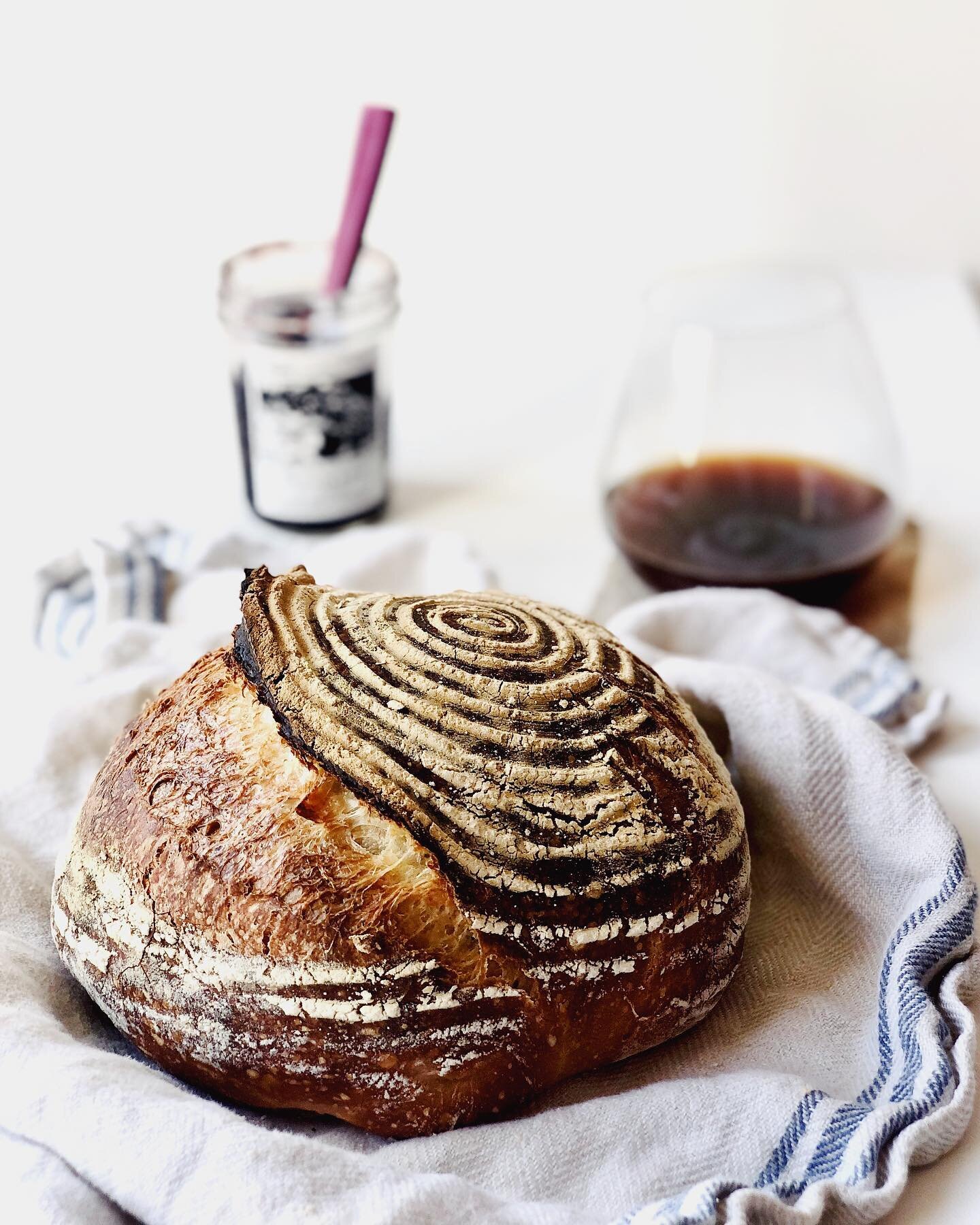 Yep, still playing with sourdough. And yes...we do like to drink our coffee out of a wine glass