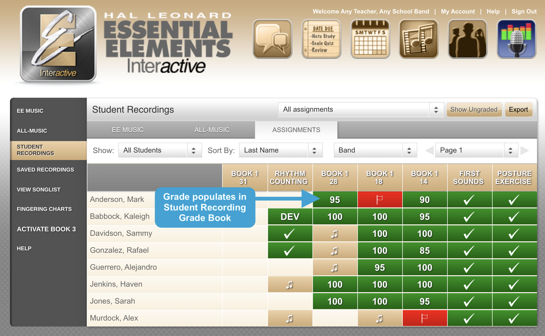 Grade Populates in Student Grade Book