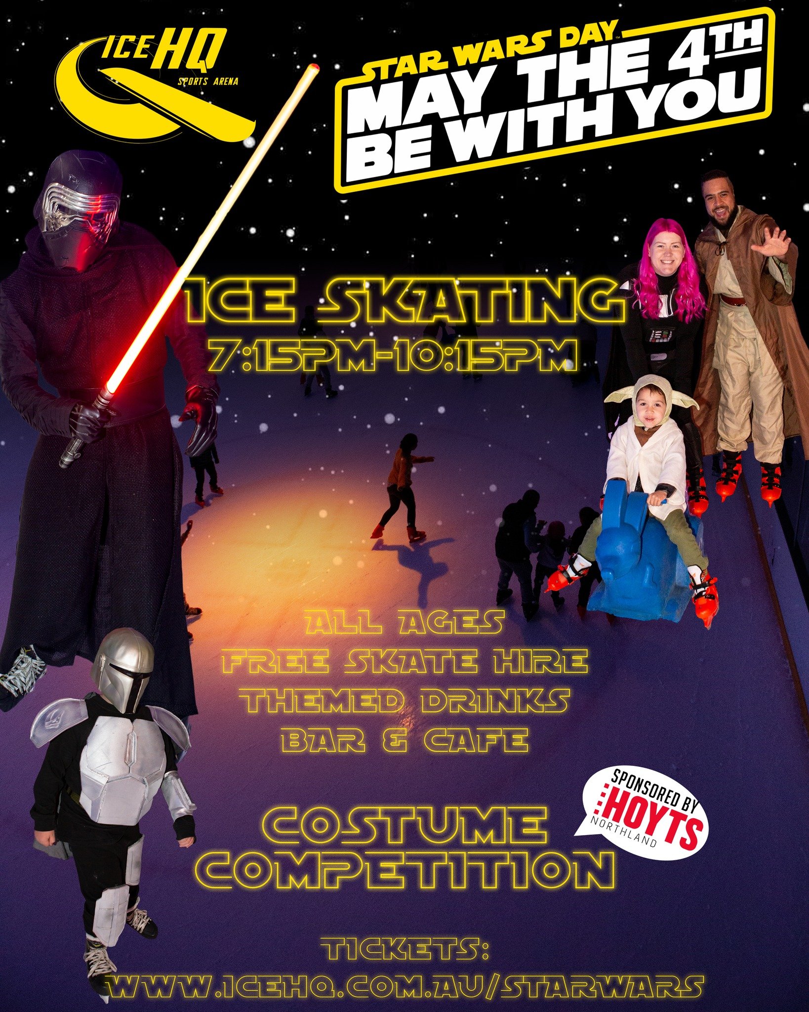 May the 4th be with you tonight as we break out the lightsabers and don the Jedi robes for iceHQ&rsquo;s Star Wars ice skating night ⛸️🌌🚀✨

🗓️ May the 4th
🕒 7:15pm - 10:15 PM
📍iceHQ - 1 Blake Street Reservoir VIC 3073
Book your tickets online to