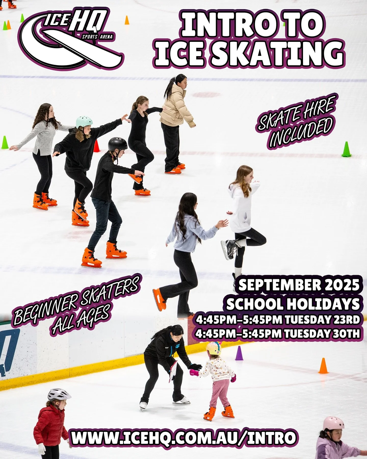 Intro to ice skating and Come and try hockey ☺️⛸️🏒
📅 We&rsquo;ve got two sessions for each coming up in the school holidays, join one or both.

Intro to ice skating is all ages, both adults and kids

Come and try hockey is for ages 16 and under

Li