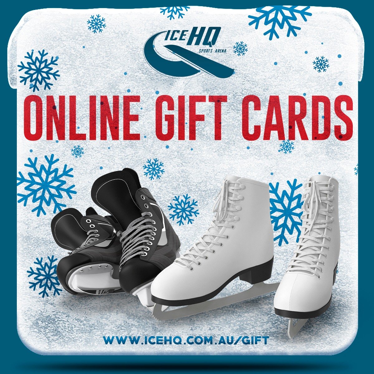 Need a last minute Christmas gift? 🎄
Give the gift of ice skating ⛸️ with an iceHQ online gift card 🎁
www.icehq.com.au/gift

Able to be used for any purchases on our website
⛸️ Public Skating
⛸️ Skate School
🏒 Hockey programs and sessions
⛸️ Frees