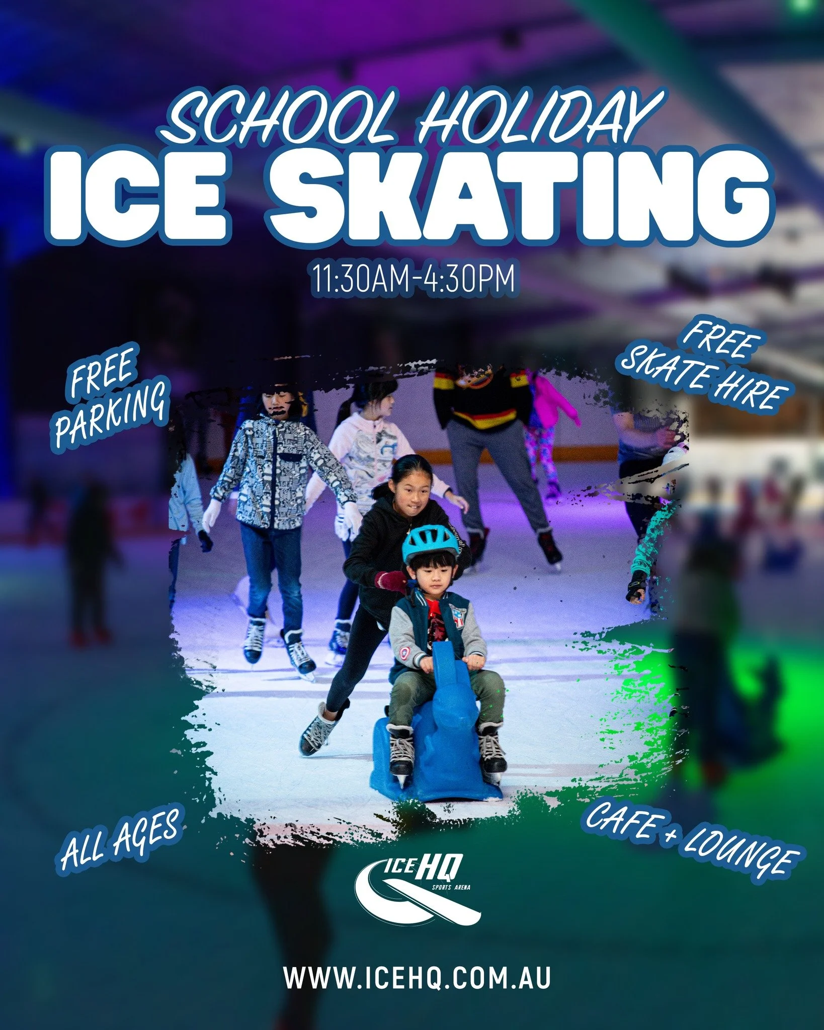 School Holiday ice skating resumes at iceHQ 11:30am-4:30pm

Glide into the coolest place in town - iceHQ! Promising an unforgettable ice skating experience for all ages ⛸️✨❄️ Whether you're a seasoned skater or a beginner, iceHQ has something for eve