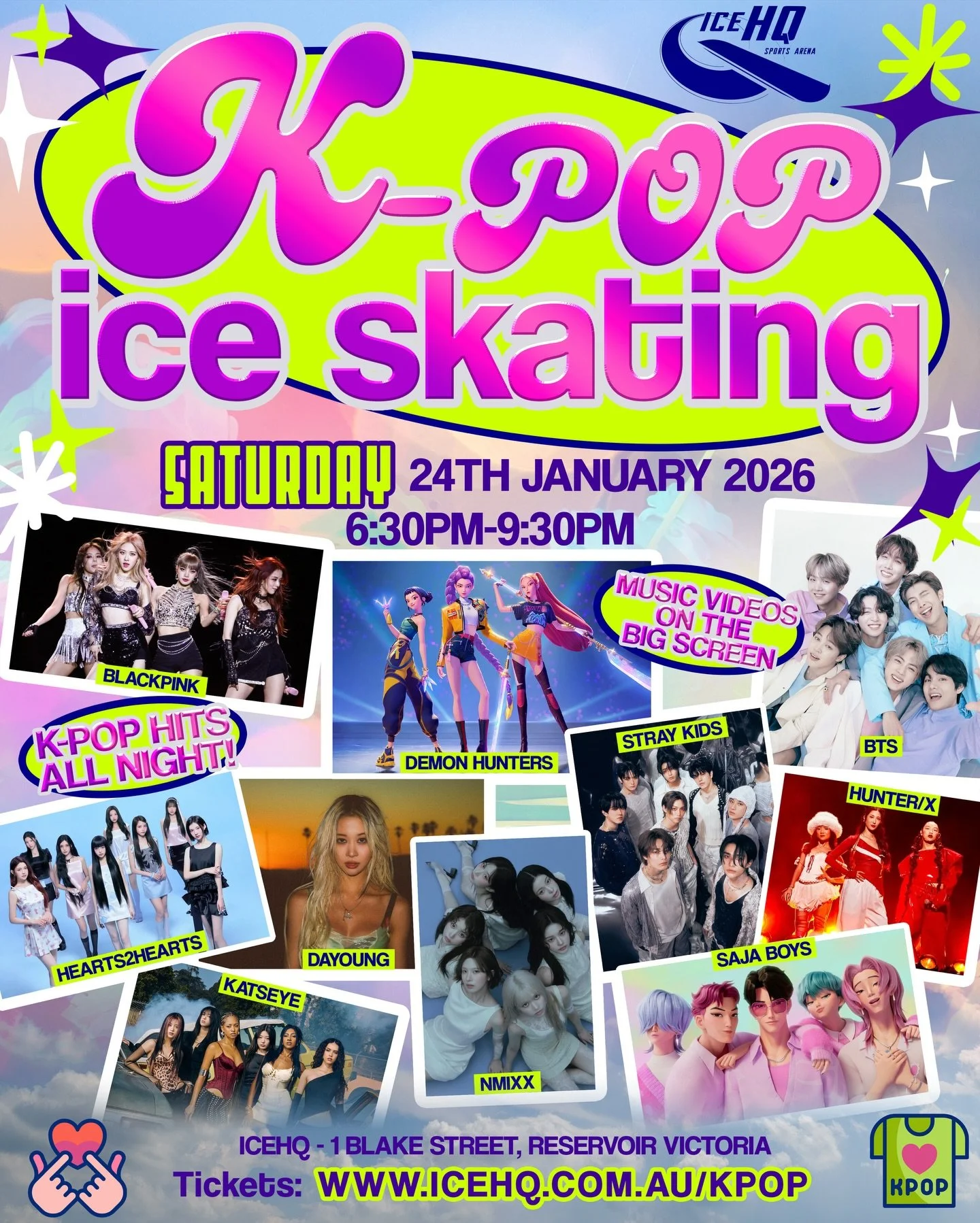 Lights on, skates ready it&rsquo;s K-pop Ice Skating Night ⛸️🎶💖

Pick your bias ✨ grab your lightstick 🪄 and bring that main character energy to the rink ⚡️

Saturday 24th January 6:30pm-9:30pm

We&rsquo;ll be playing K-pop hits from your favourit