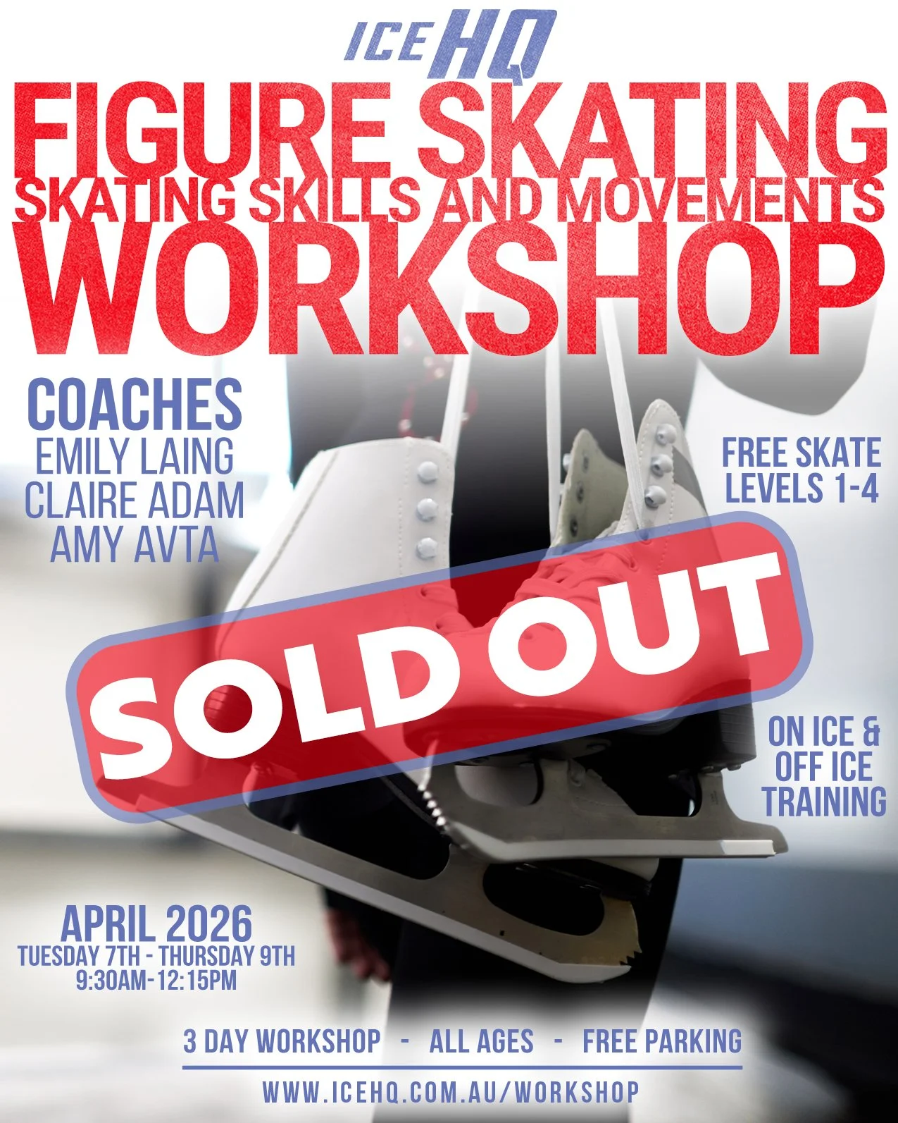 Our upcoming Figure Skating workshop is now SOLD OUT! ⛸️

Congrats to all the skaters that got in. Across three days you'll be developing your skating skills, edges and fluidity, both on and off the ice. Led by Head Coach Emily Laing, assisted by Coa