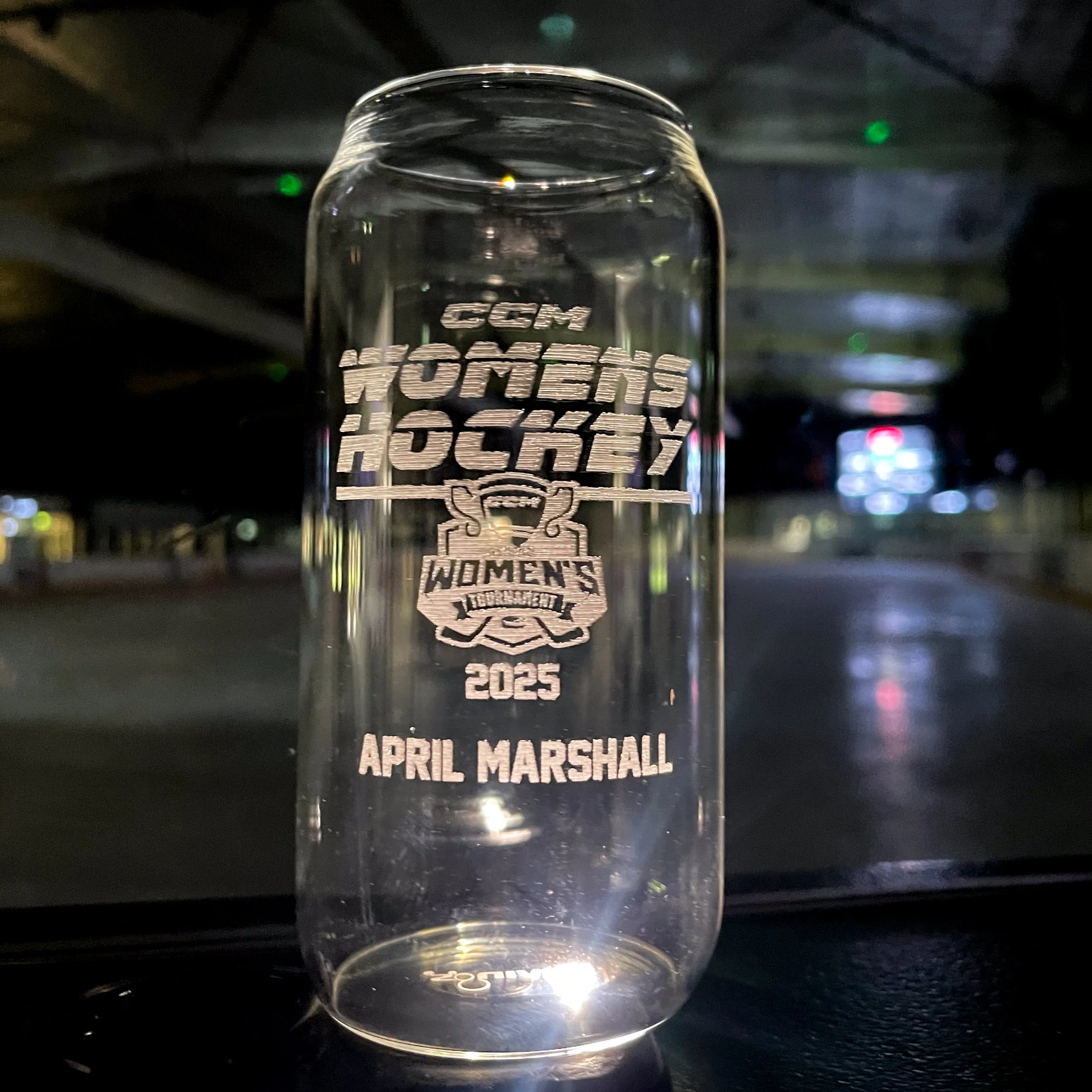 CCM National Women's Tournament Personalised Glass