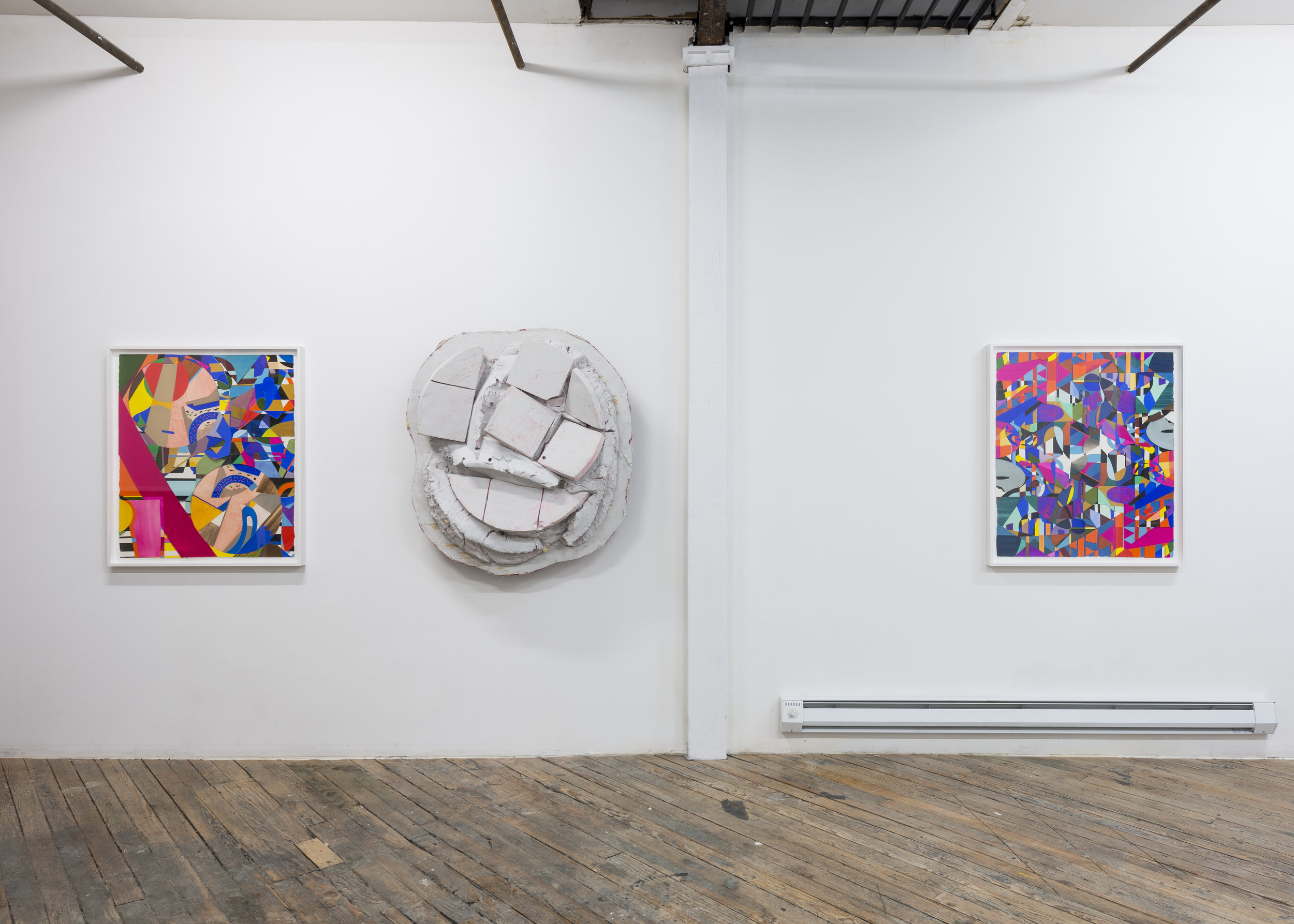  Installation view, “Ouroboros is Broken” (with Jerry Blackman), Hometown, Brooklyn, 2016 