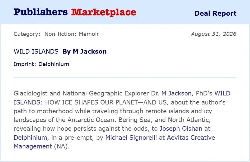 BIG BOOK NEWS!

This is the most intimate, personal book I&rsquo;ve ever written&mdash; a journey through glacial landscapes on South Georgia Island, Adak Island, and Iceland&hellip; and through my own strange and surprising and wild path to motherho