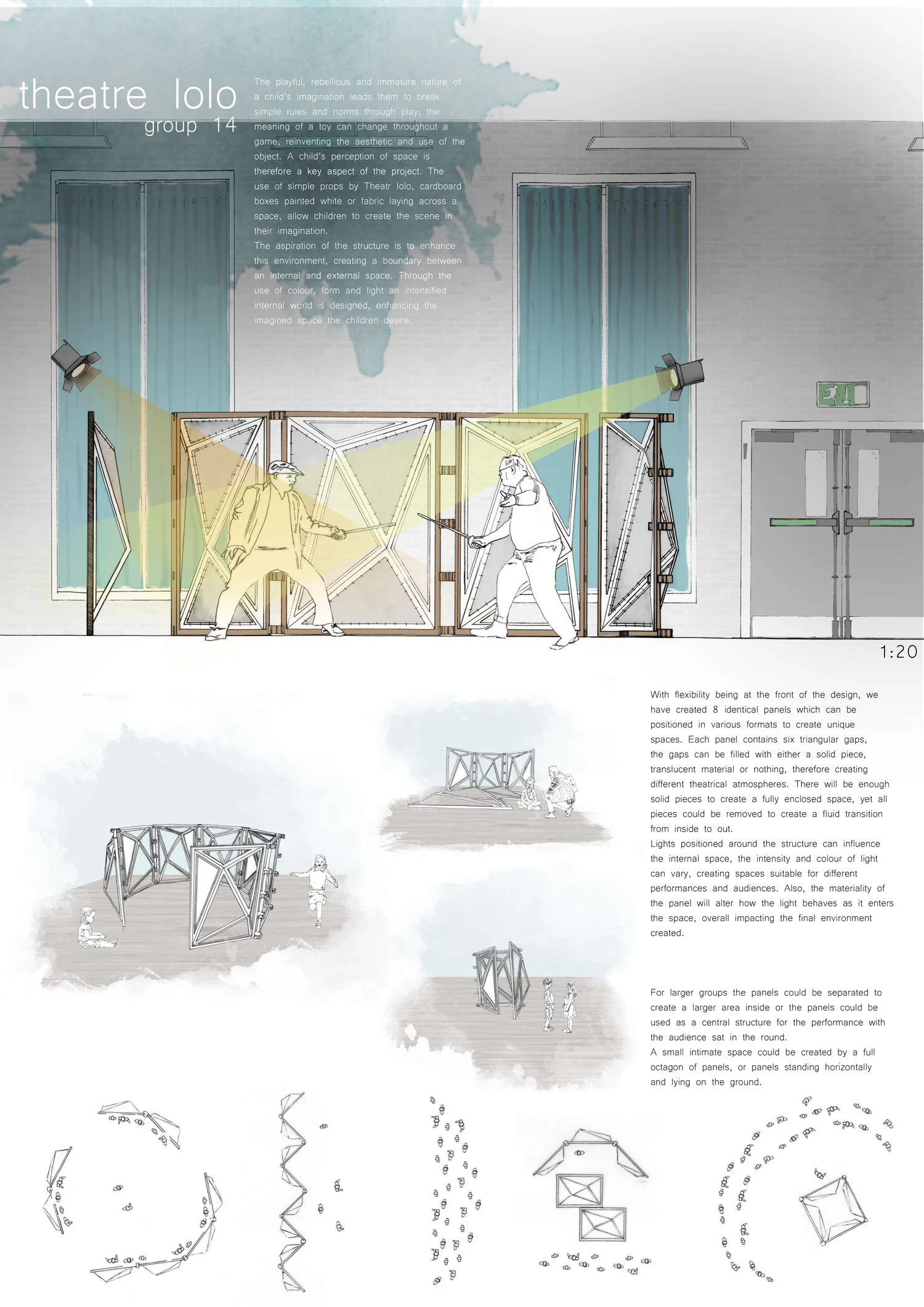   Our front page outlining our design and showing a 1:20 section of the proposal.  