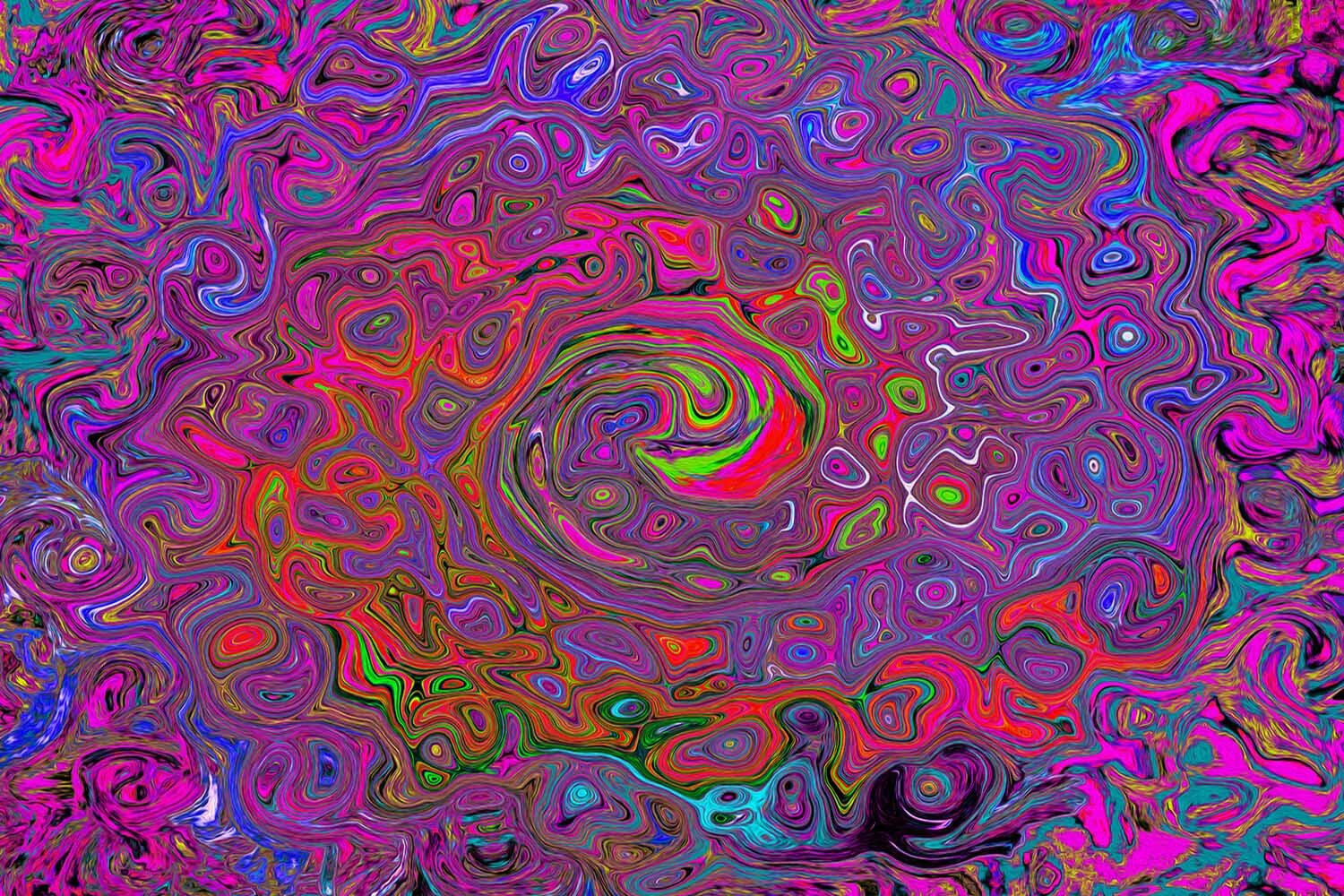 Psychedelic Groovy Magenta Retro Liquid Swirl