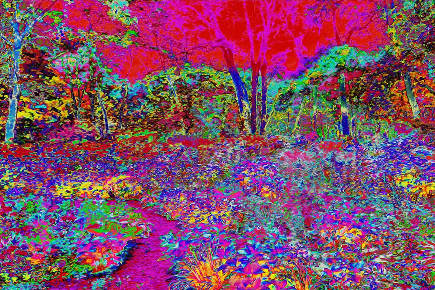 Psychedelic Impressionistic Garden Landscape