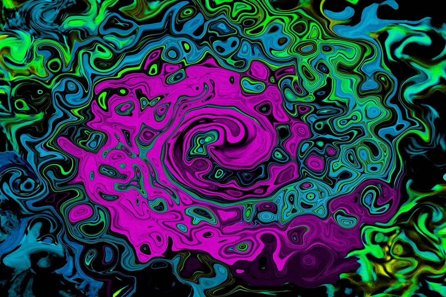 Bold Magenta Abstract Groovy Liquid Art Swirl