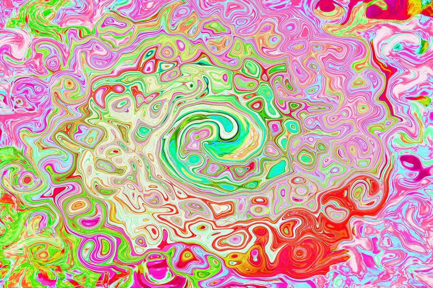 Groovy Abstract Retro Pastel Green Liquid Swirl