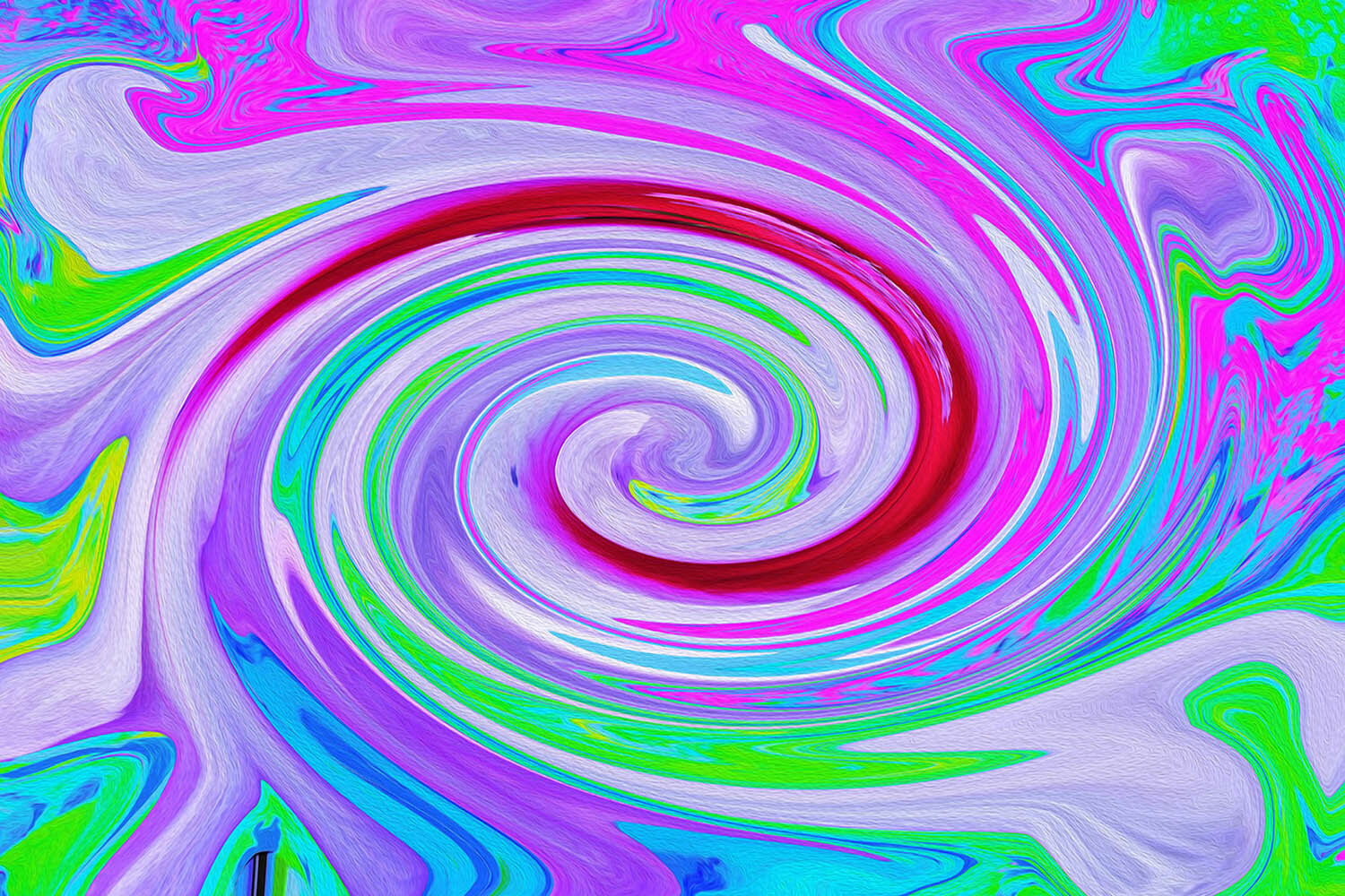 Groovy Abstract Red Swirl on Purple and Pink