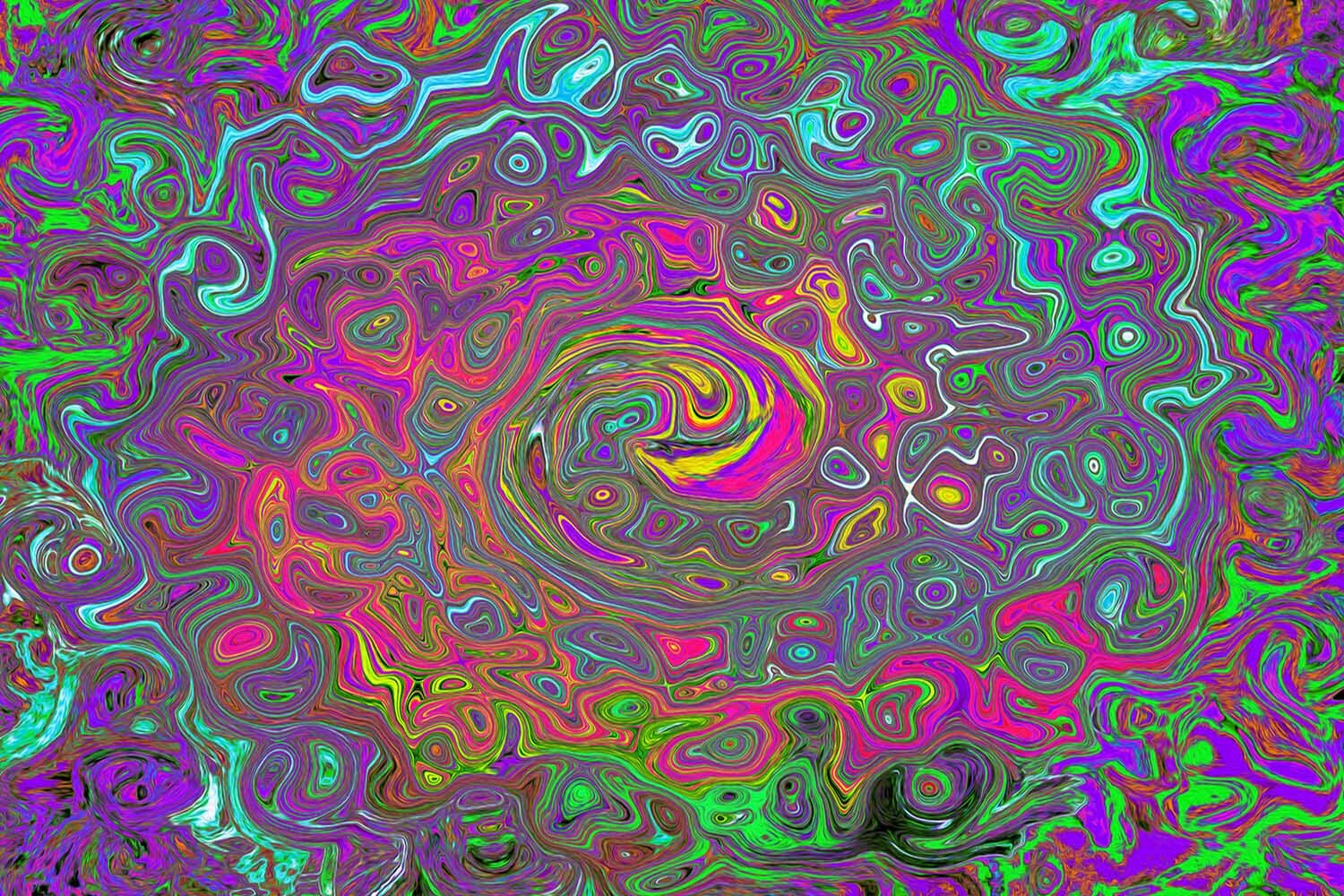 Trippy Hot Pink Abstract Retro Liquid Swirl