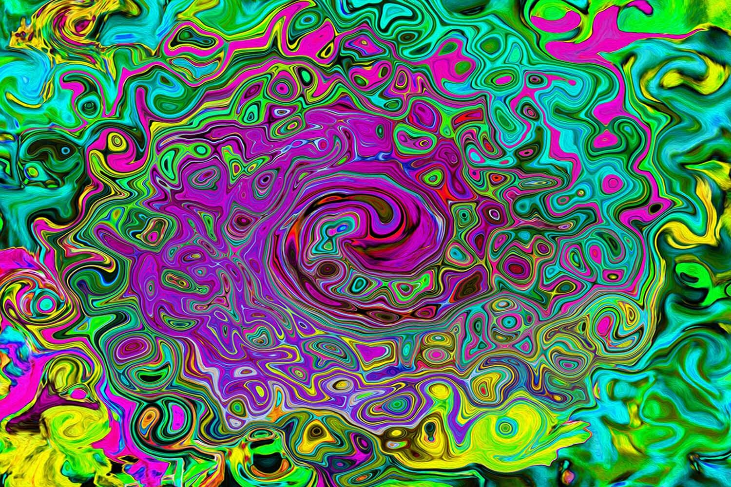 Groovy Purple Abstract Retro Liquid Swirl