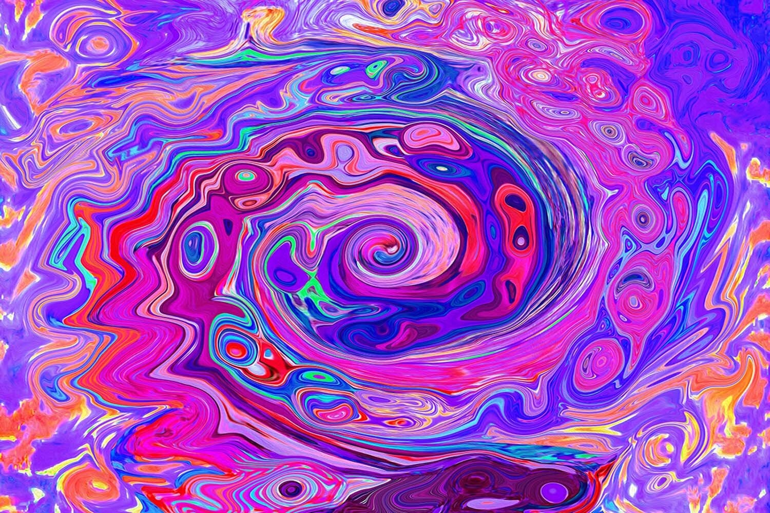 Retro Purple and Orange Abstract Groovy Swirl