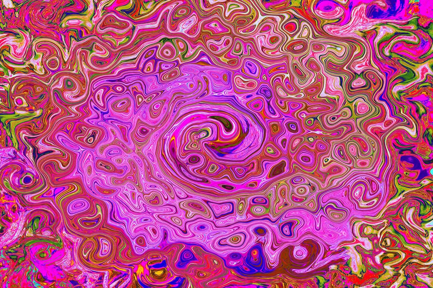 Hot Pink Marbled Colors Abstract Retro Swirl