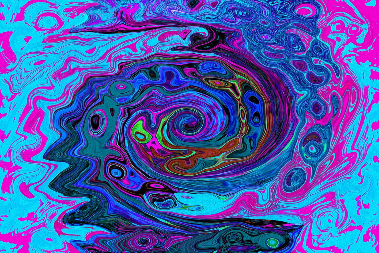Groovy Abstract Retro Blue and Purple Swirl