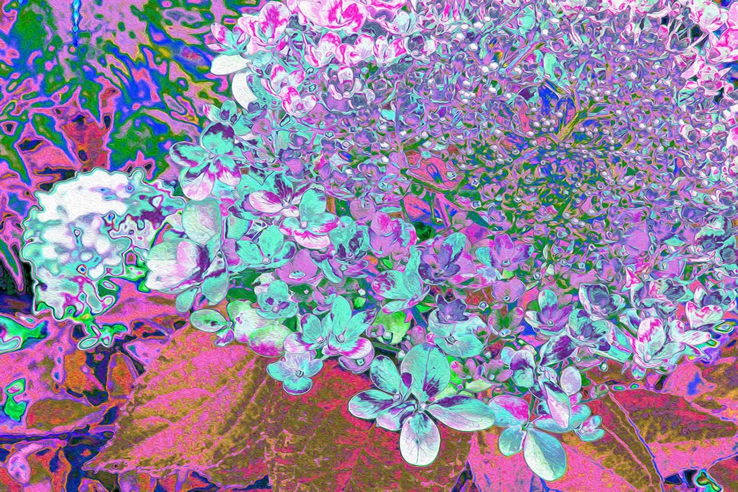 Elegant Aqua and Purple Limelight Hydrangea Detail