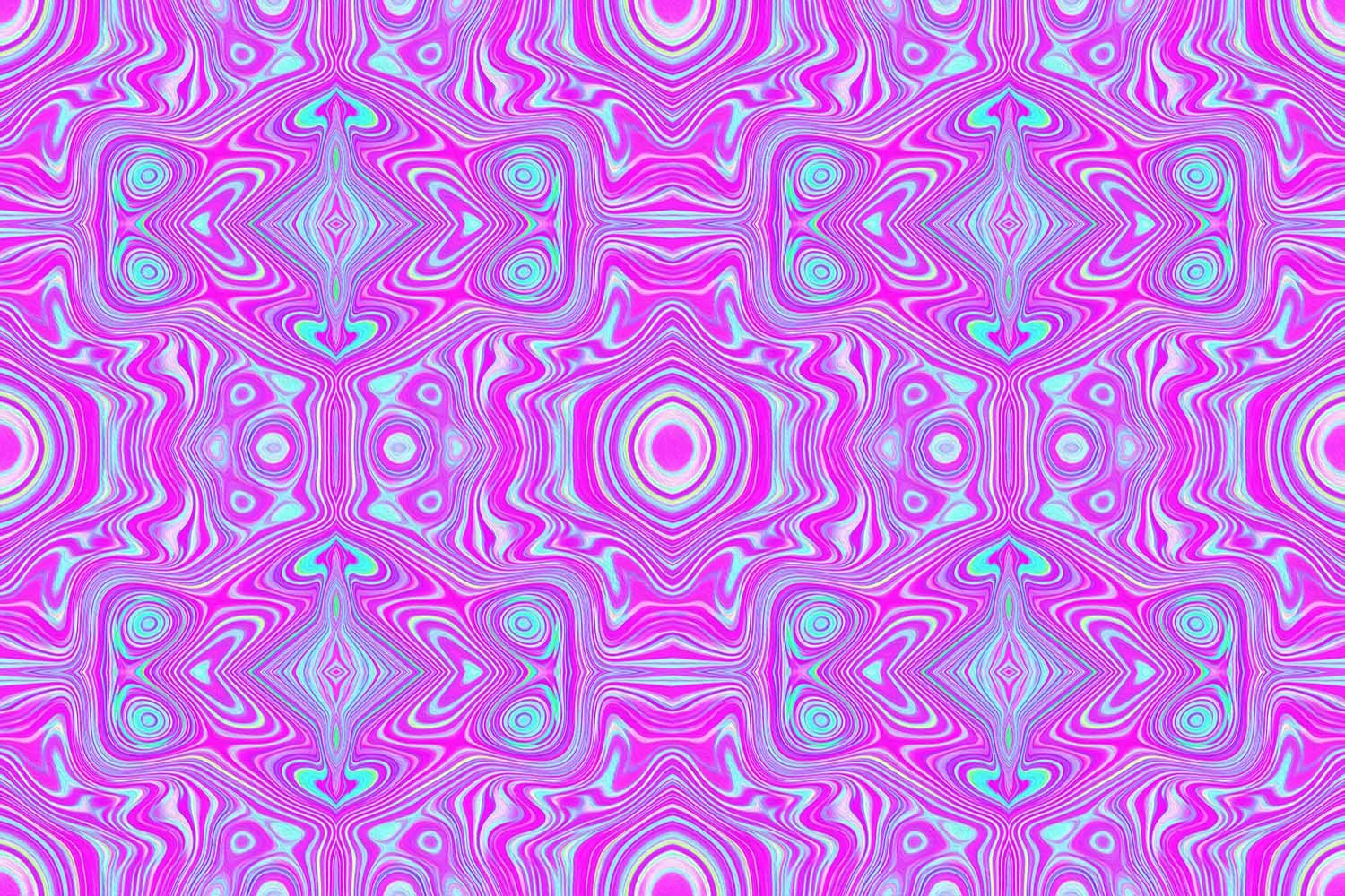 Trippy Hot Pink and Aqua Blue Abstract Pattern
