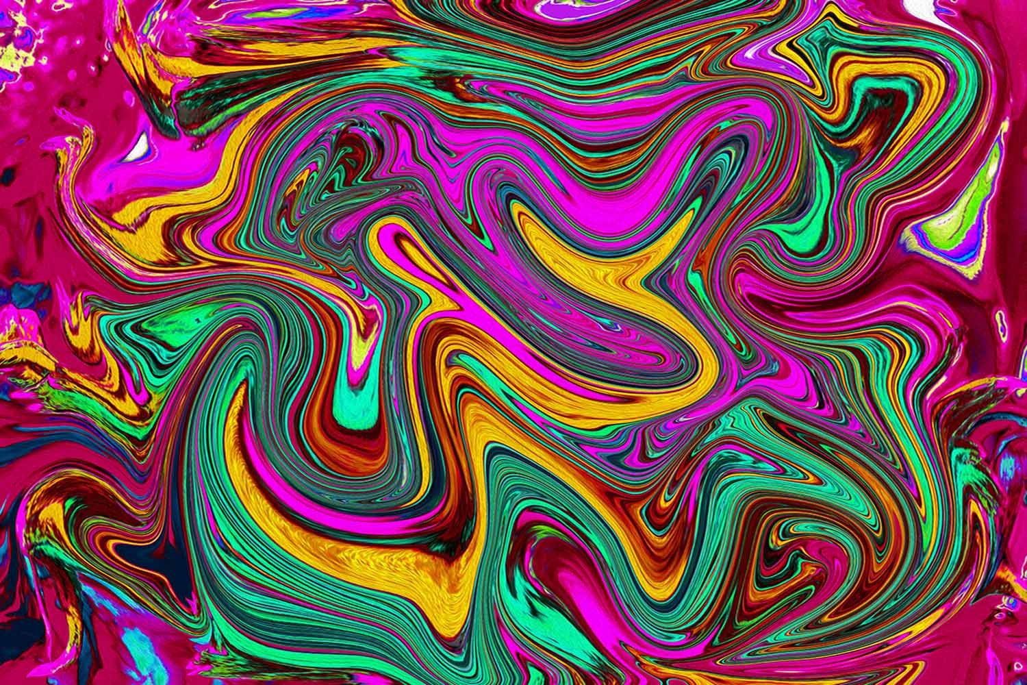 Marbled Hot Pink and Sea Foam Green Abstract Art