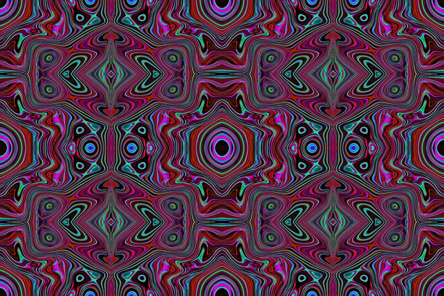 Trippy Seafoam Green and Magenta Abstract Pattern