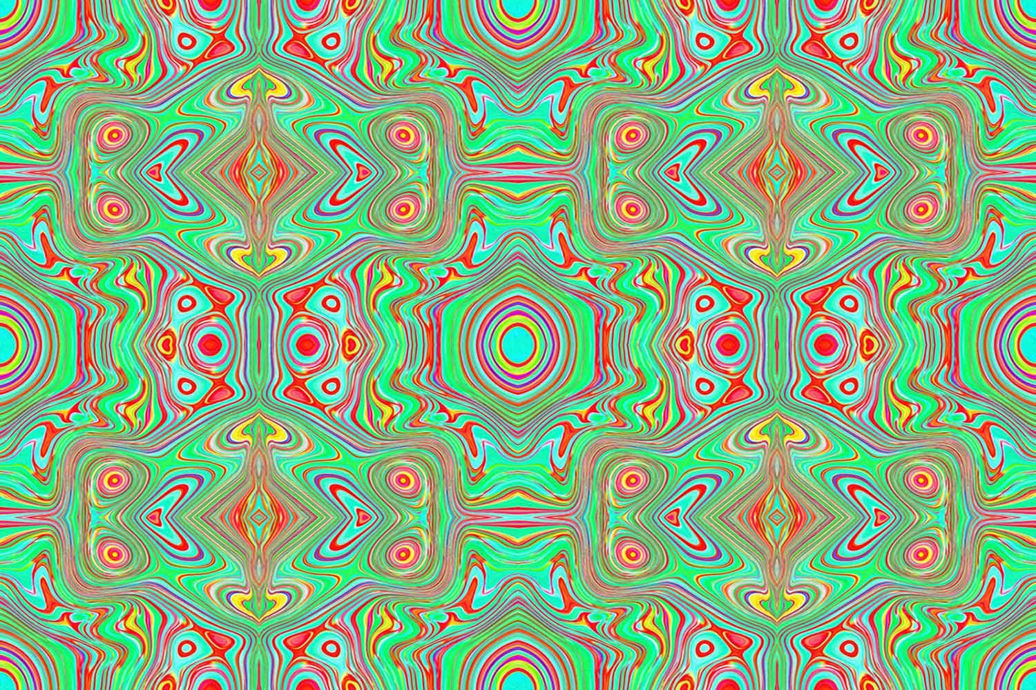 Trippy Retro Orange and Lime Green Abstract Pattern