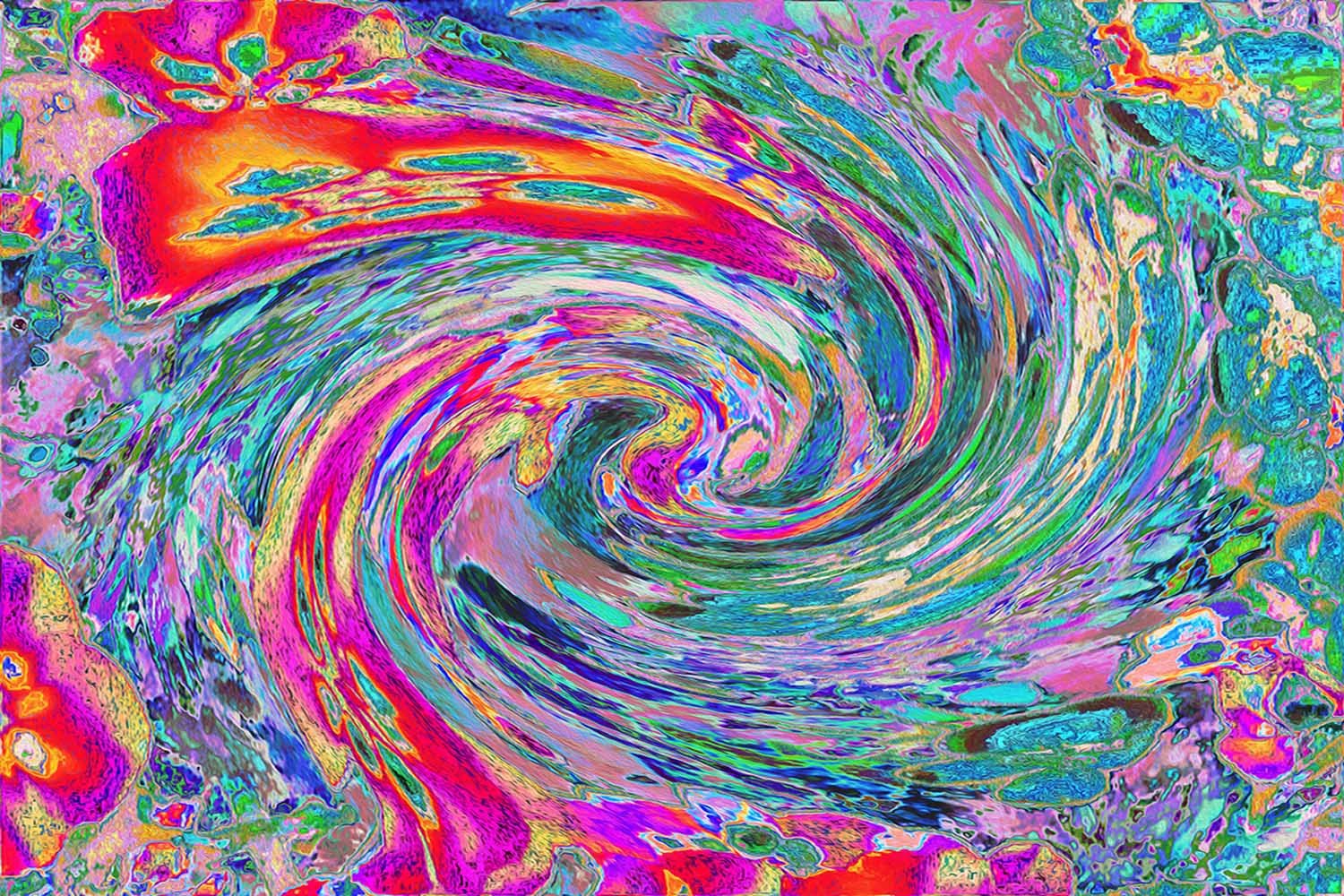 Abstract Floral Psychedelic Rainbow Waves of Color