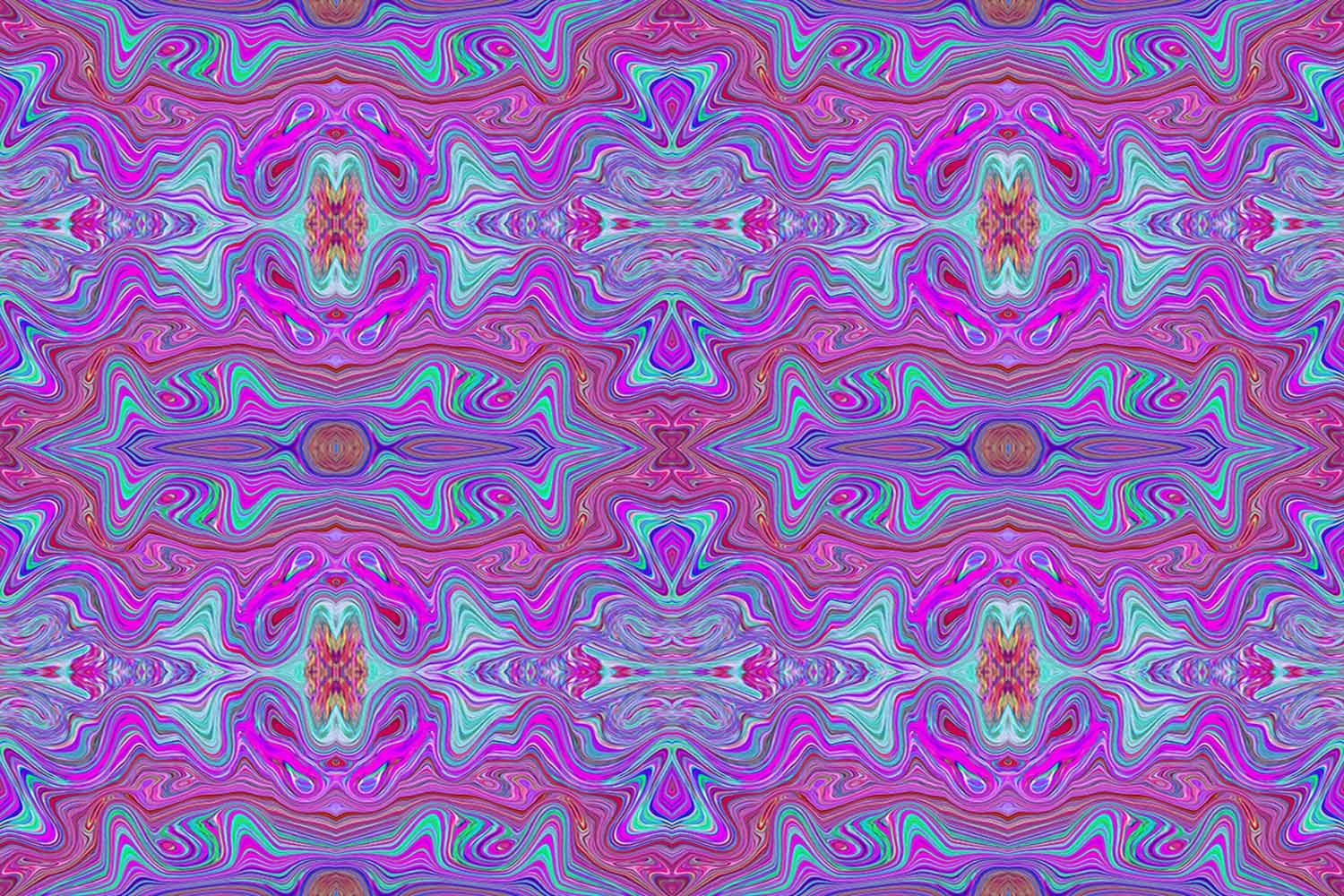 Wavy Magenta and Green Trippy Marbled Pattern