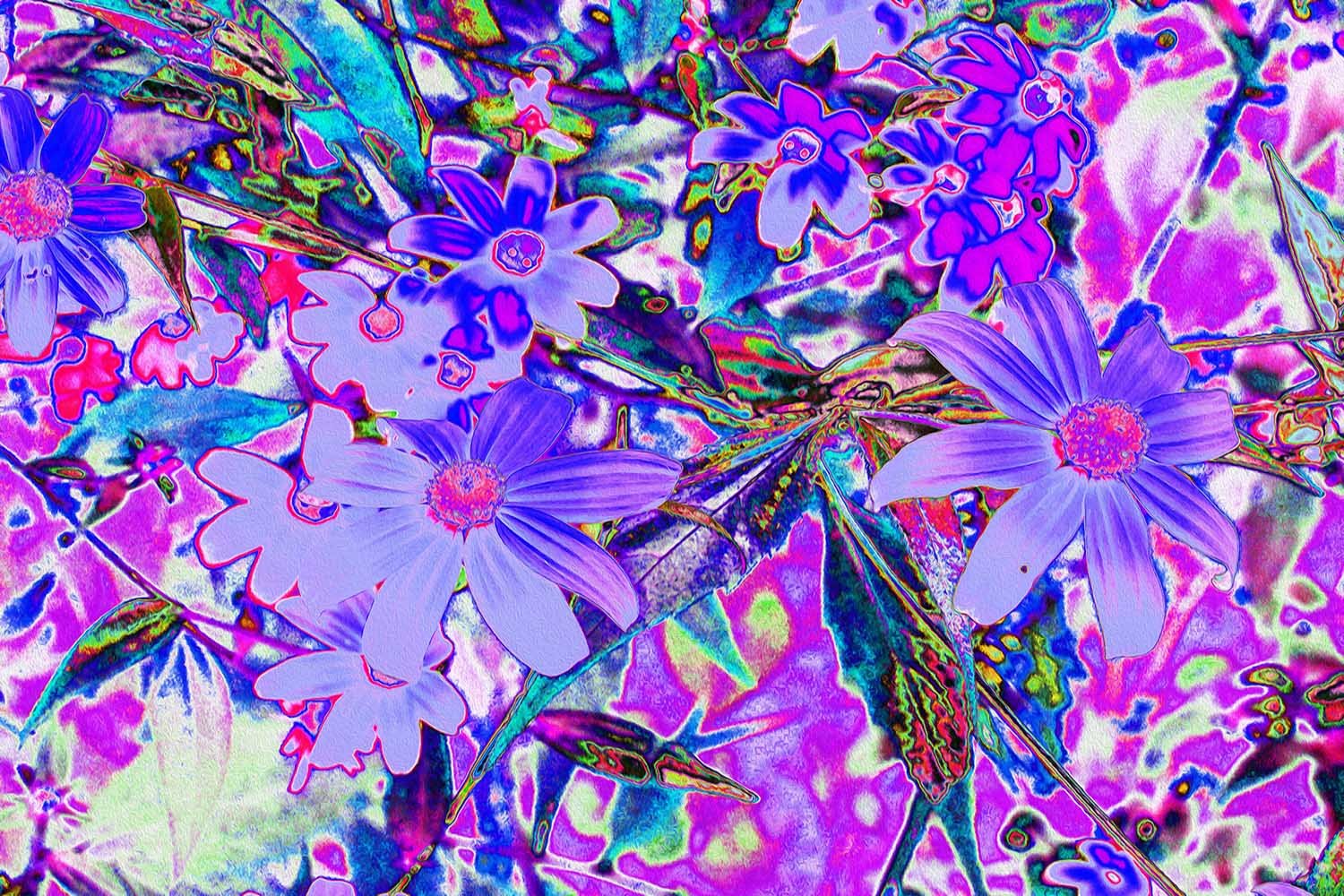 Trippy Purple and Magenta Colorful Wildflowers
