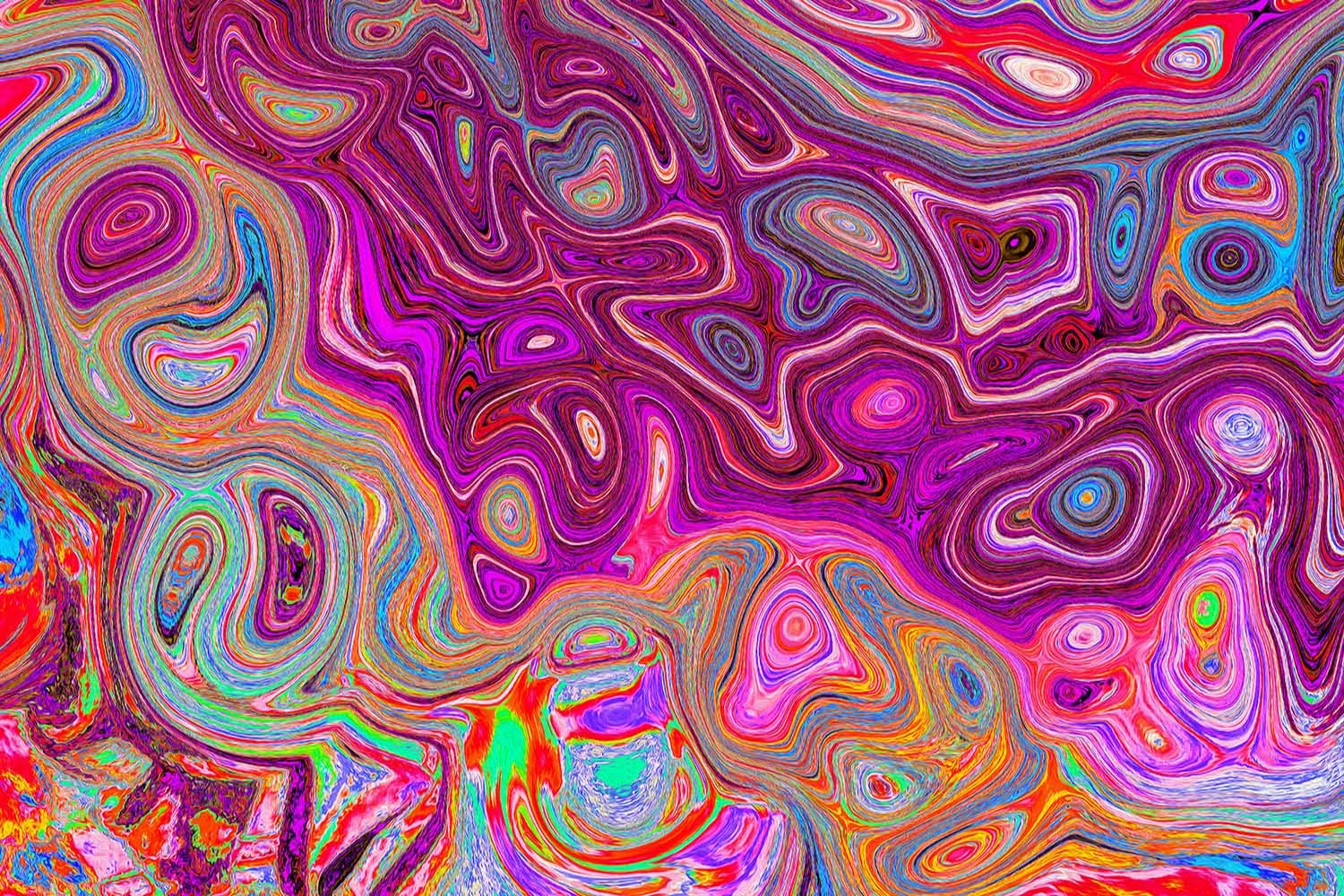 Trippy Abstract Cool Magenta Rainbow Colors Retro Art