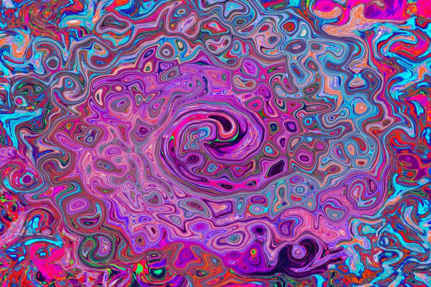 Purple, Blue and Red Abstract Retro Swirl
