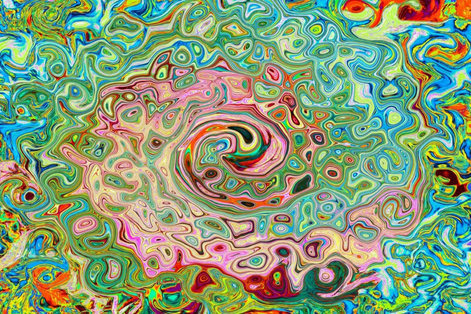 Retro Groovy Abstract Colorful Rainbow Swirl