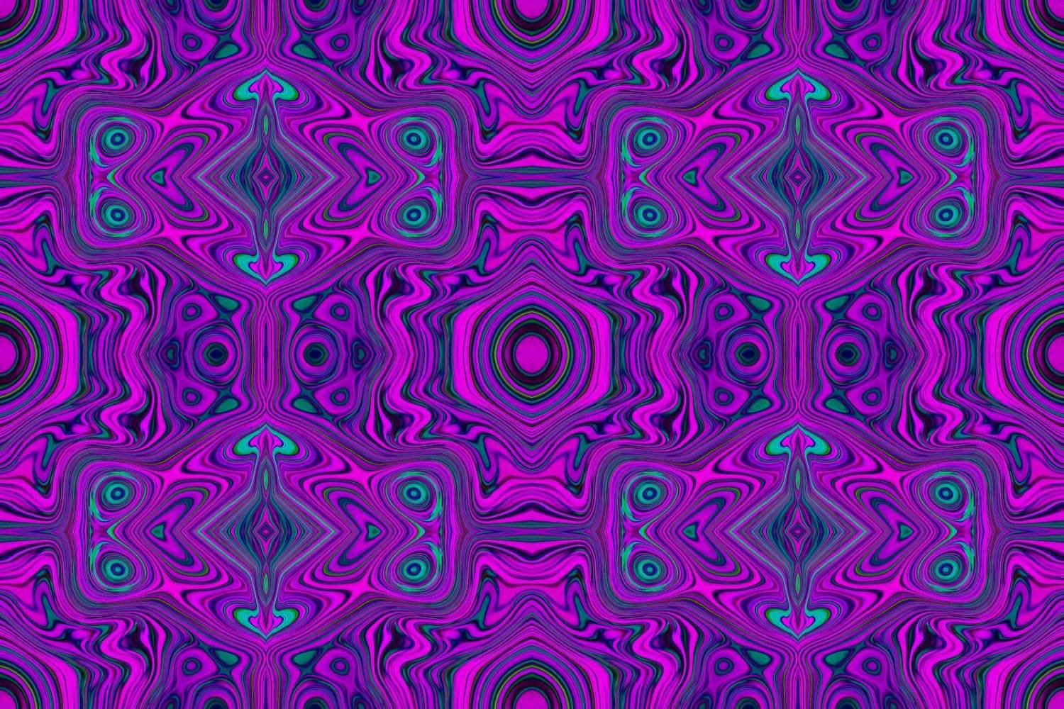 Trippy Retro Magenta and Black Abstract Pattern Collection