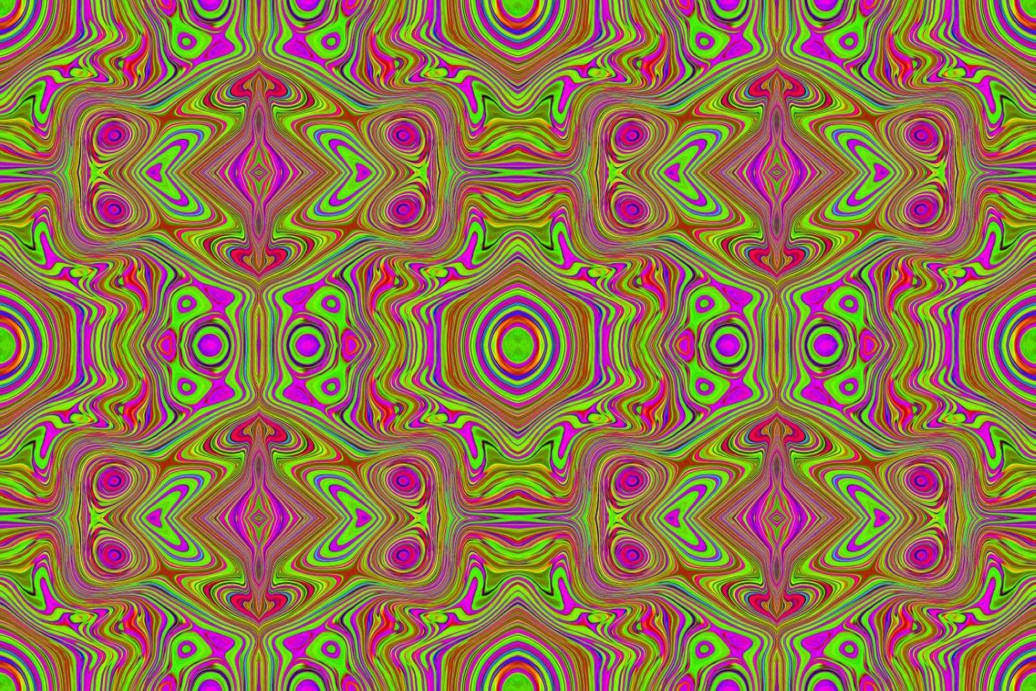 Trippy Retro Chartreuse Magenta Abstract Pattern